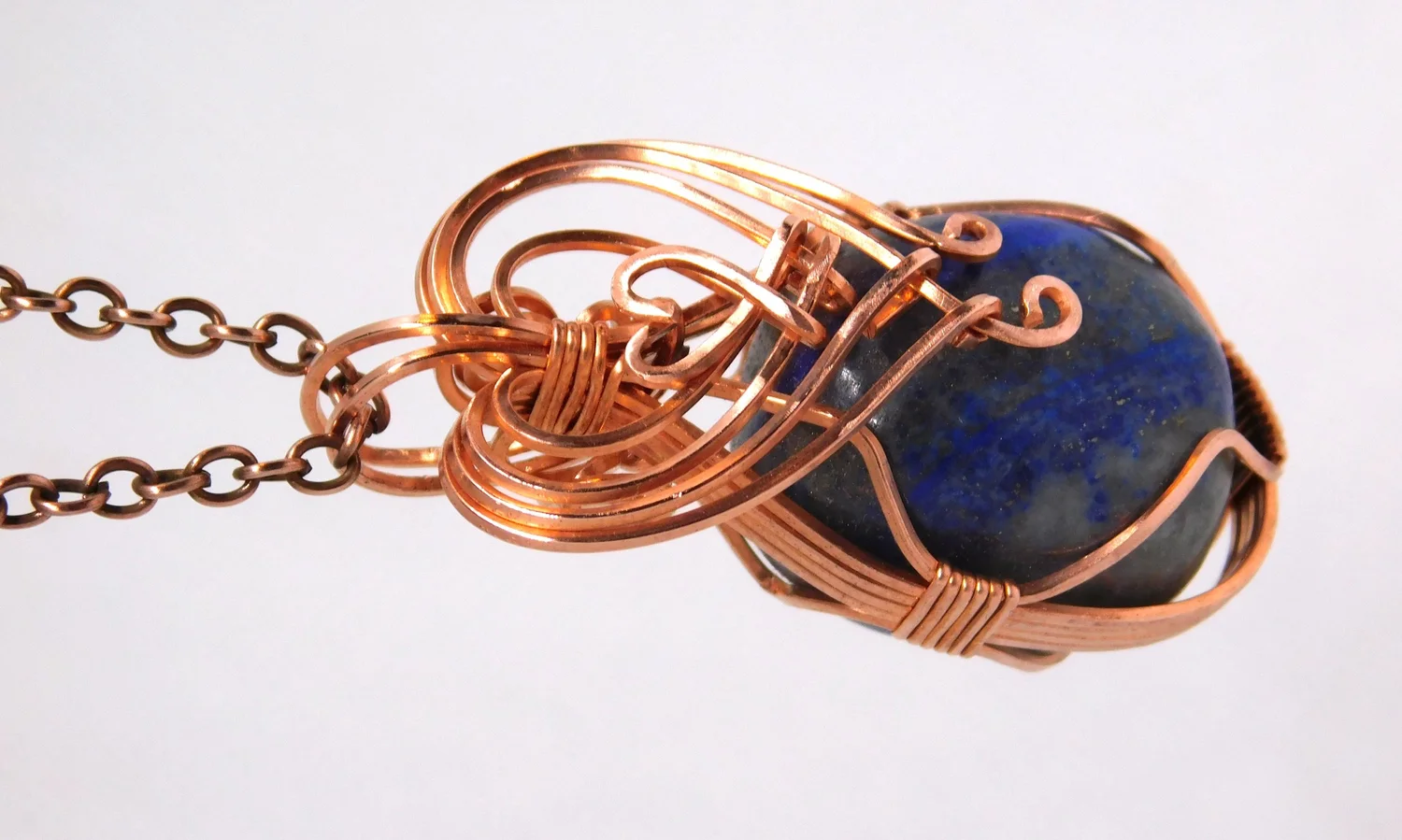Lapis Lazuli Necklace - Copper - Third Eye and Throat Chakra