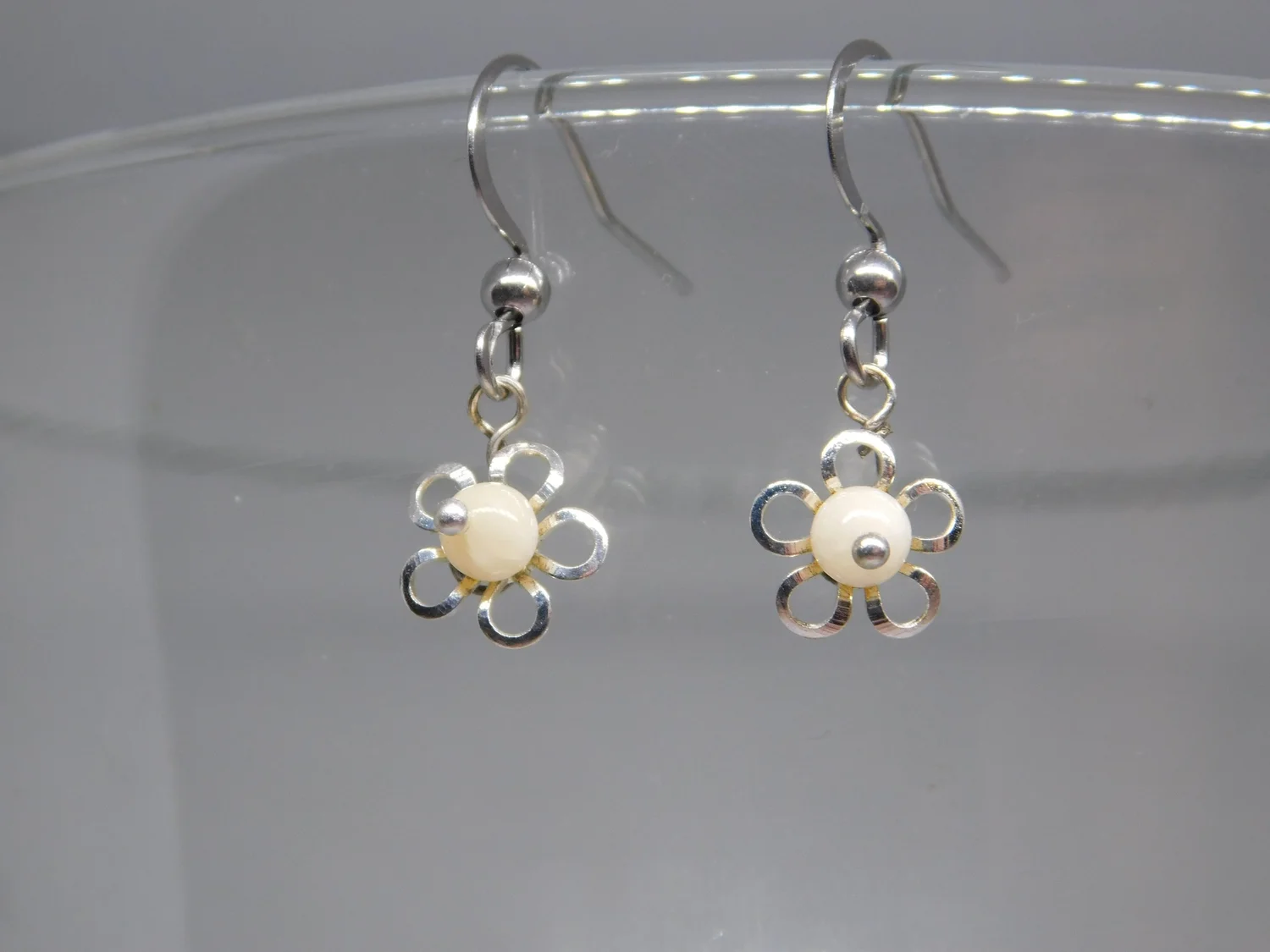 Bone Earrings - Silver and Copper - Root Chakra
