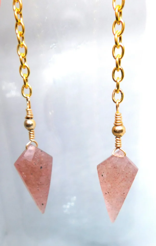Strawberry Quartz Necklace - Gold - Heart Chakra