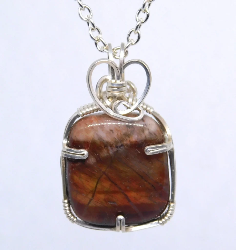 Red Tiger's Eye Necklace - Silver - Root Chakra