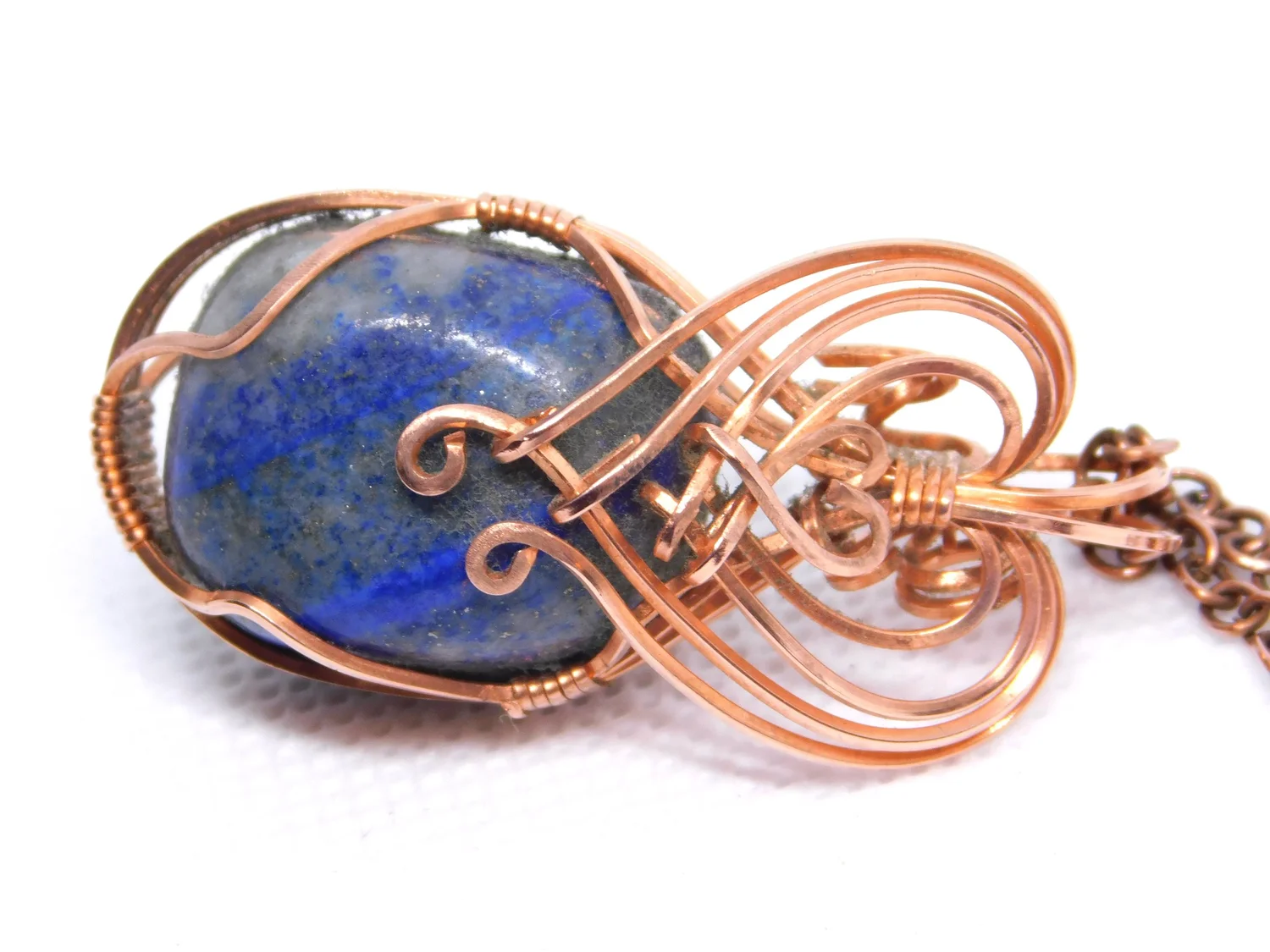 Lapis Lazuli Necklace - Copper - Third Eye and Throat Chakra
