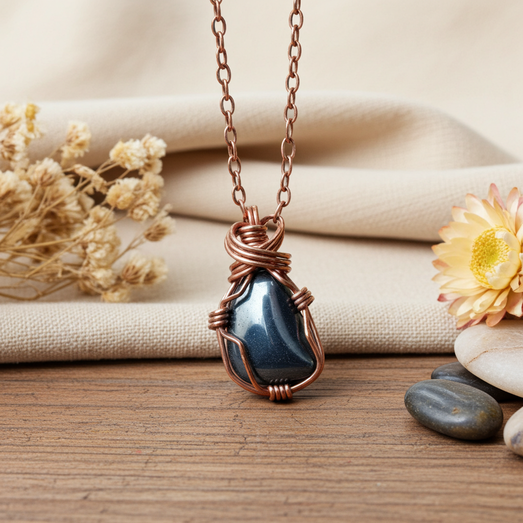 Fire Agate Necklace - Wire Wrapped in Gold and Copper - Root Chakra, Sacral Chakra, Solar Plexus
