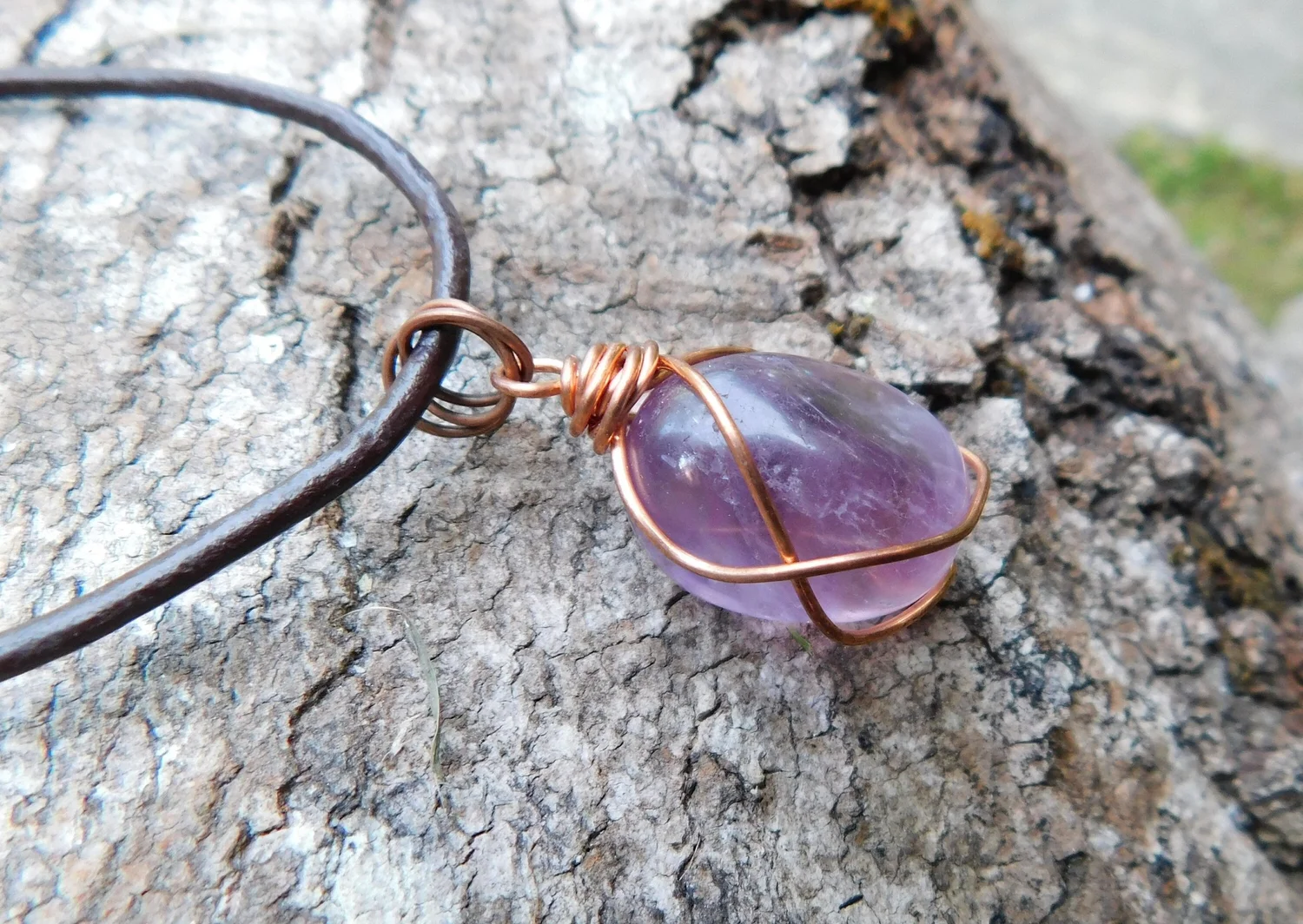 Mystical Ametrine - Wire wrapped, Reversable, and Adjustable Necklace - Crown Chakra