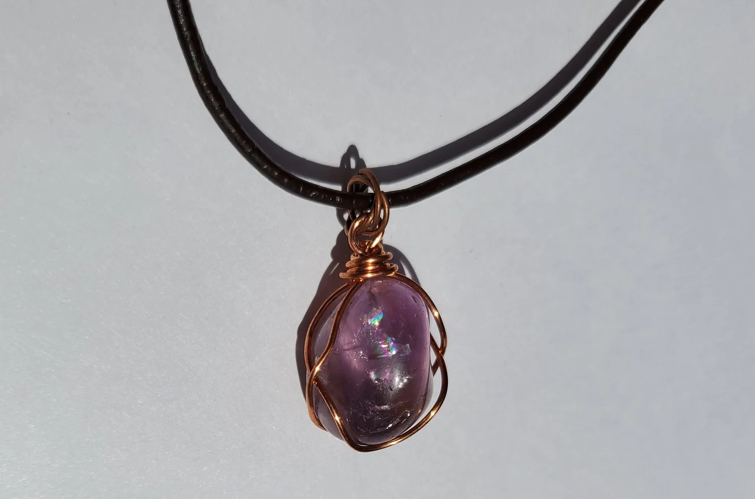 Mystical Ametrine - Wire wrapped, Reversable, and Adjustable Necklace - Crown Chakra