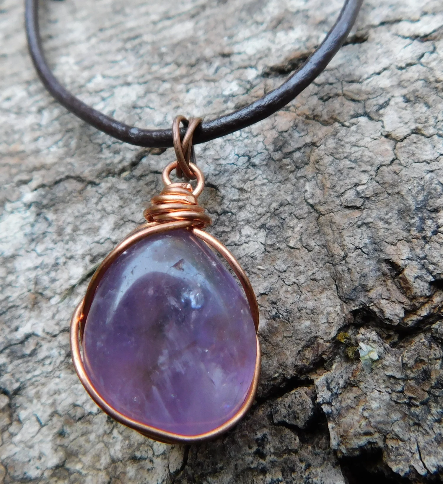 Mystical Ametrine - Wire wrapped, Reversable, and Adjustable Necklace - Crown Chakra