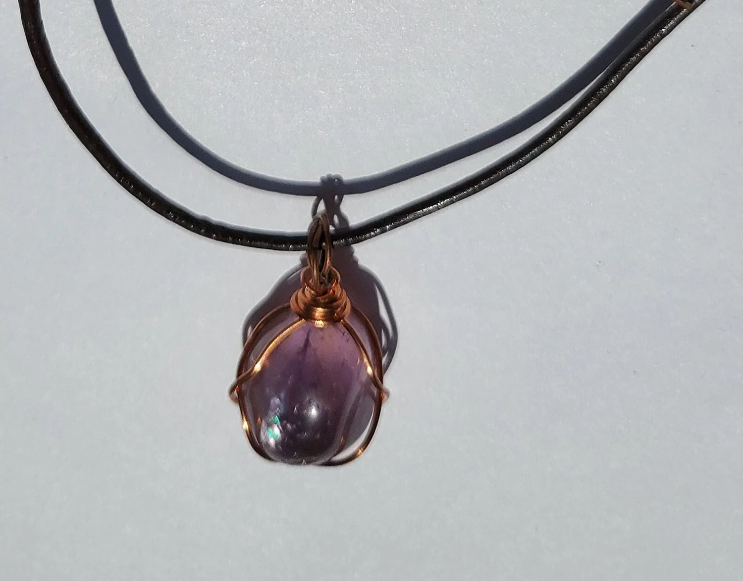 Mystical Ametrine - Wire wrapped, Reversable, and Adjustable Necklace - Crown Chakra
