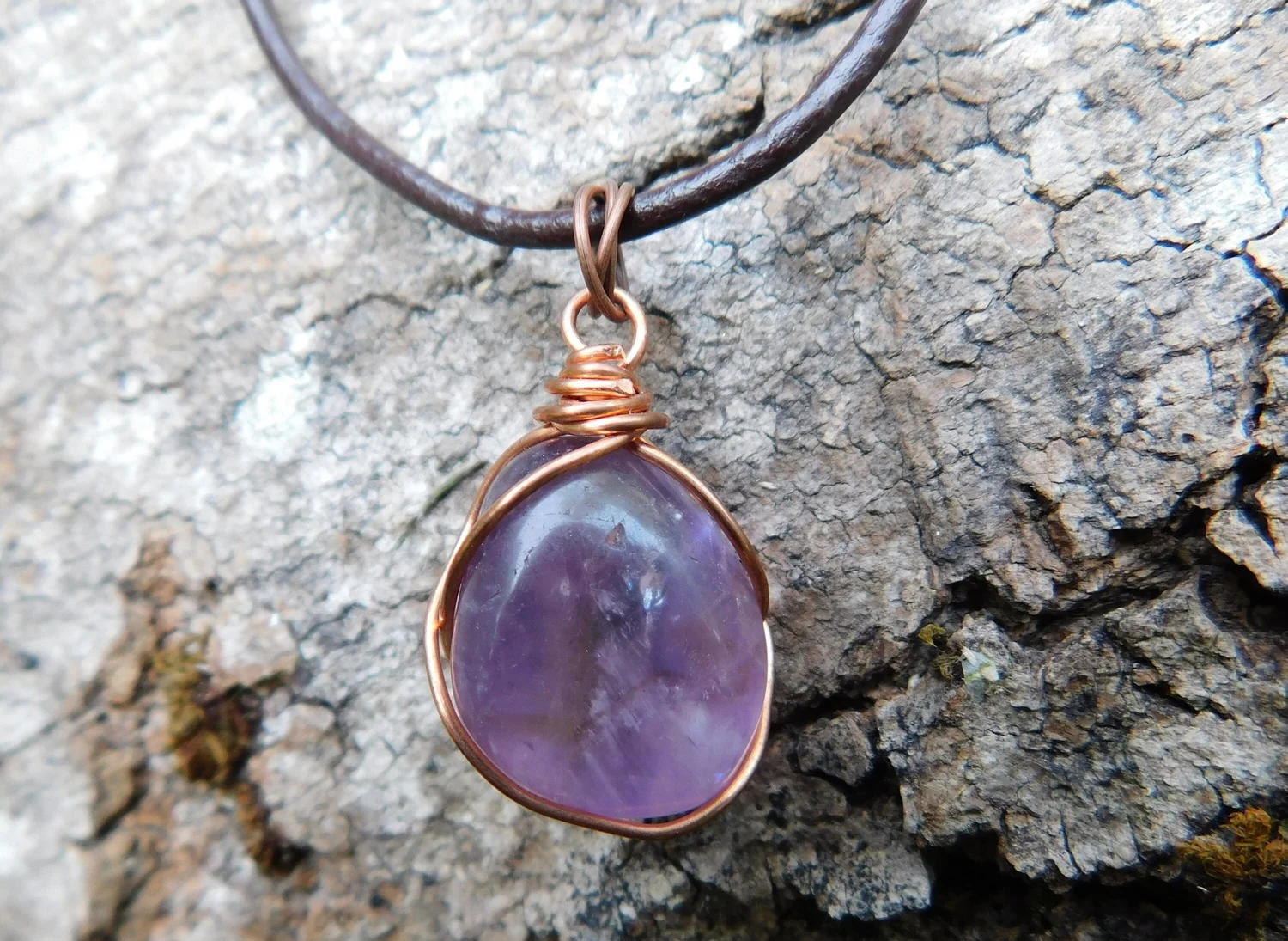 Mystical Ametrine - Wire wrapped, Reversable, and Adjustable Necklace - Crown Chakra